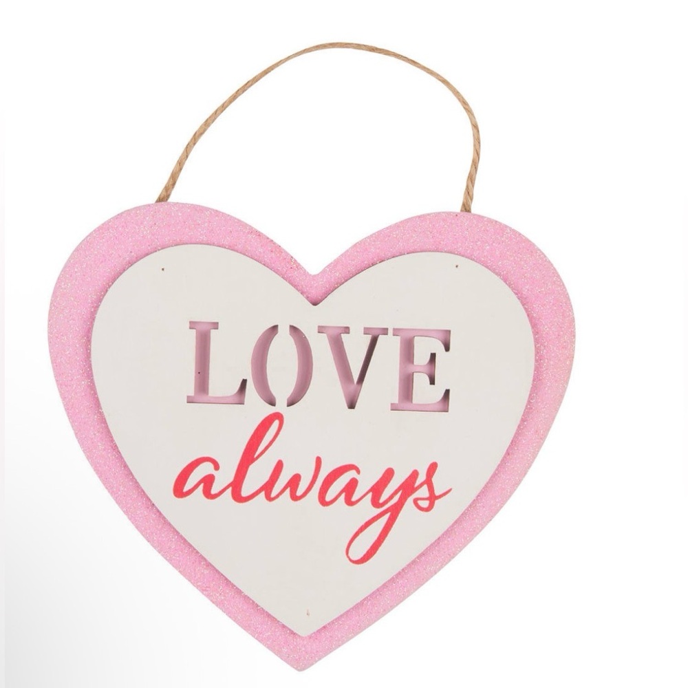 Valentine's Day Glitter Heart Hanging Decoration, Assorted